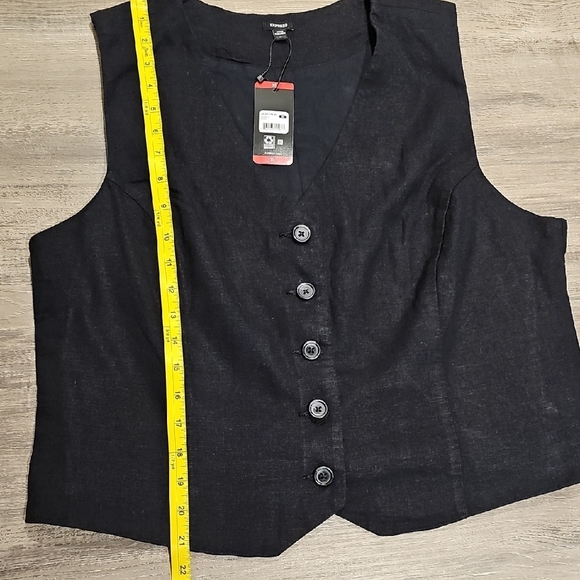 Express Black Button-Up Vest - Picture 4 of 7